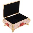 thumbnail image 3 of Antique Jewelry Box, Widely Used Vintage Jewelry Box Rich Lustre Vintage Style  For Earrings For Rings For Jewelry Gold White And Red Roses, 3 of 8