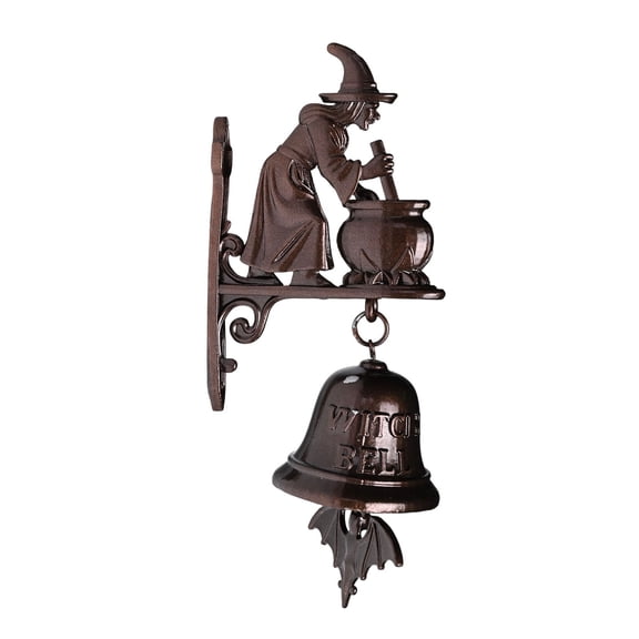 Drppepioner Vintage Witch Bells Iron Door Hanging Protection Halloween Witch Bells with Ribbon