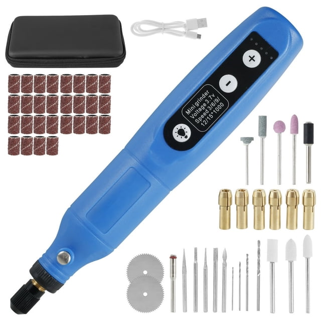 EIGTHTAIL Cordless Rotary Tool Adjustable Speed Mini Electric Grinder Rechargeable Handheld Engraving Pen with 5 Speed and LED Light for Sanding Polishing Drilling Carving
