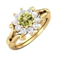 thumbnail image 1 of 4.5MM Round Lemon Quartz 925 Sterling Silver Yellow Plated Cluster Women Ring, 1 of 3