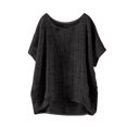 thumbnail image 1 of Hot Sale!!Women's Summer Short Sleeve Solid Casual Loose Linen Top, 1 of 3