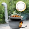 thumbnail image 3 of OUNONA Burning Stove Rings Chimney Ring Iron Silver 1Pcs Burning Outdoor Camping, 3 of 8
