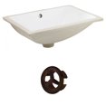 thumbnail image 1 of 18.25-in. W CUPC Rectangle Bathroom Undermount Sink Set In White - Oil Rubbed Bronze Hardware AI-20468, 1 of 7