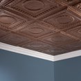 thumbnail image 2 of Fasade Rosette Vinyl 2ft x 4ft Glue Up Ceiling Panel Antique Bronze 5 Pack, 2 of 5