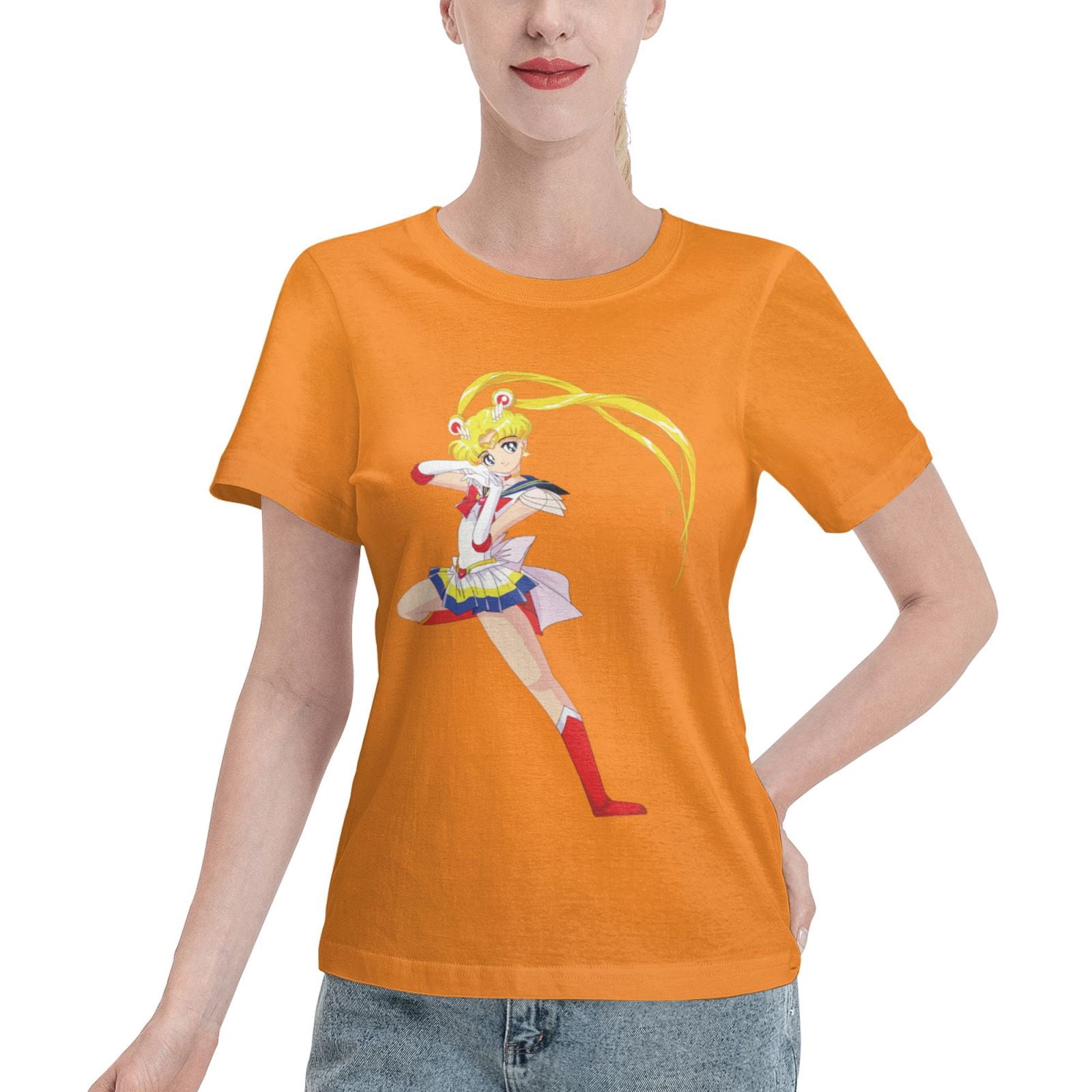 Women's Basic Short Sleeve T-Shirt Sailor Moon Moon Hare