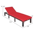thumbnail image 3 of Costway 2PCS Outdoor Rattan Lounge Chair Chaise Recliner Adjustable Cushioned Patio Red, 3 of 10