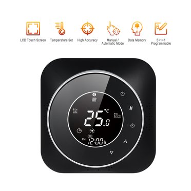 95-240V Programmable Thermostat 5+1+1 Six-segment Touch Screen LCD Display with Backlight Boiler Heating Thermostat Temperature Controller