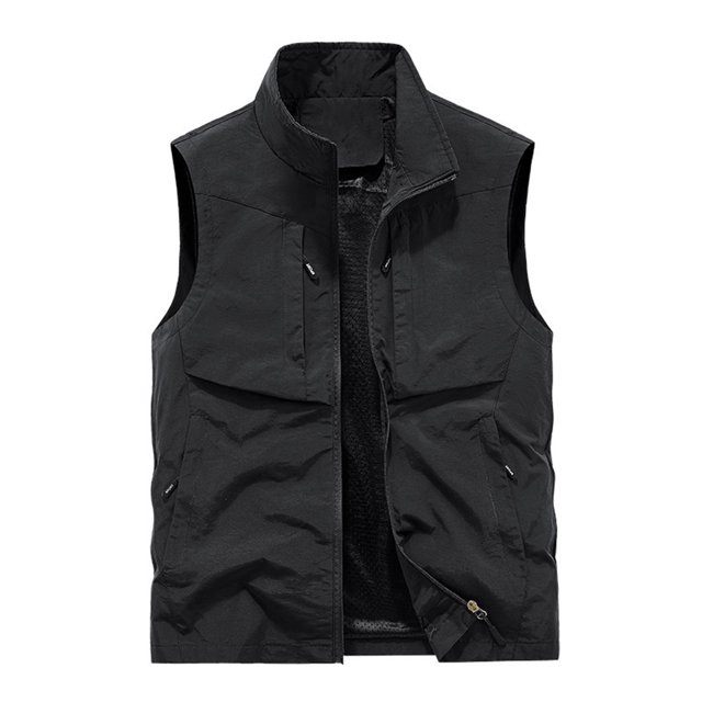 Birdeem Mens Work Clothes Jacket Solid Color Stand Collar Multiple Pockets Outdoor Sports Photography Leisure Coat