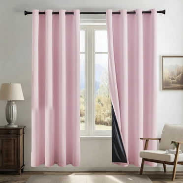 Rideaux Occultants pour Salon, Panneaux Isolés Thermiques à Oeillets Réduisant le Bruit, Occultants Doublés de Noir pour l'Intimité