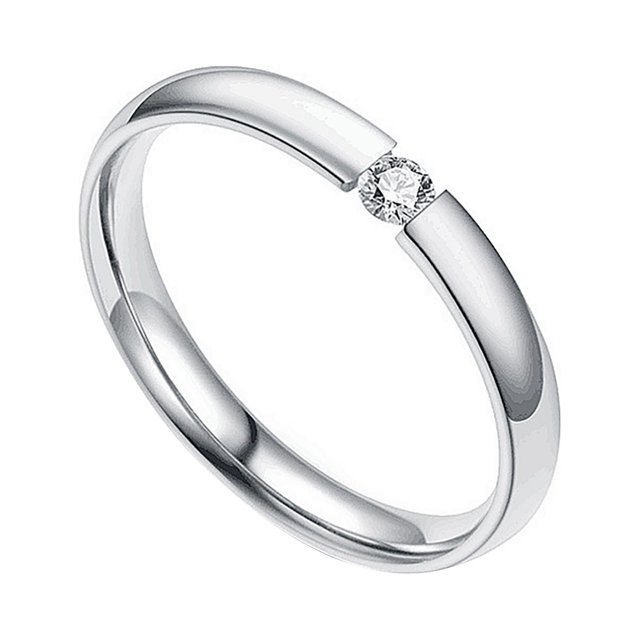 Bague de Couple Mode Bague en Acier Inoxydable Bijou de la Saint-Valentin Cadeau