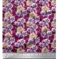 thumbnail image 1 of Soimoi Silk Fabric Insect,Pansy & Yellow Flower Floral Printed Fabric 1 Yard 42 Inch Wide, 1 of 3
