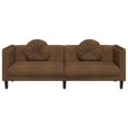 thumbnail image 2 of vidaXL Sofa avec Coussins 3 Places Brun Similicuir Suédé, 2 of 5
