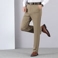 thumbnail image 2 of Dagugfen Mens Dress Pants High Waist Button Fitted Breathable Business Casual Work Pants Solid Color, 2 of 9