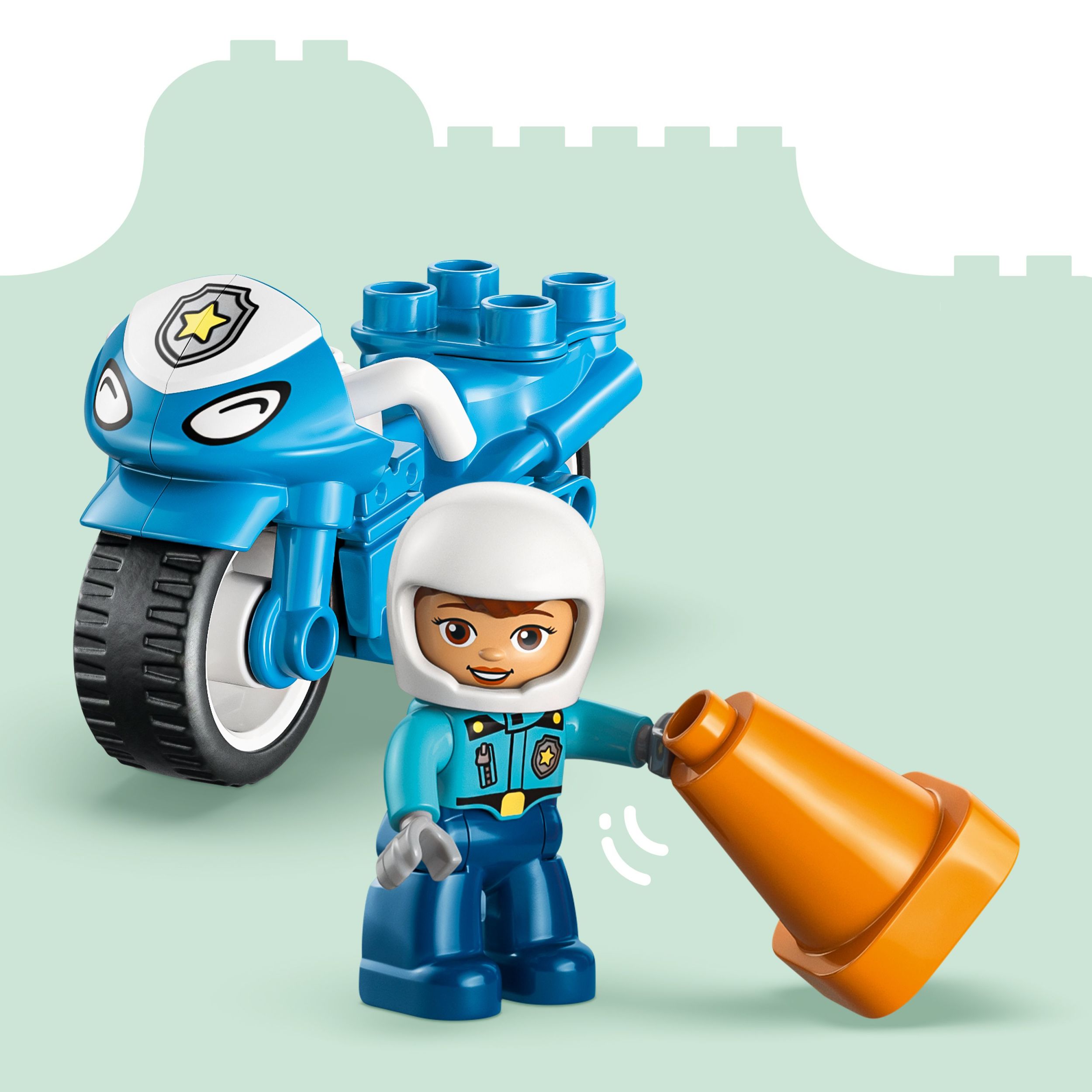 LEGO DUPLO Ma Ville La Moto de Police Bleue, Ensemble de Jeu 10471