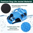 thumbnail image 4 of Kuoser Dog Life Jacket, Reflective and Adjustable Dog Life Vest for Small Medium Large Dogs Blue, M, 4 of 8