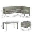 thumbnail image 3 of Outsunny 5 Pieces Wicker Patio Furniture Set with Cushions, Navy Blue, 3 of 10
