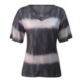 thumbnail image 4 of CEHVOM T-Shirt Dégradé pour Femmes, Col en V, Manches Courtes, Décontracté, 4 of 6