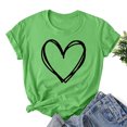 thumbnail image 1 of Styesk T-Shirts pour Femmes Confortables Doux Col Rond T-Shirts Chandail Mode Léger Manches Courtes T-shirt Saint-Valentin Graphique Décontracté Grande Taille Hauts Imprimé Cœur Hauts de Sortie, 1 of 3