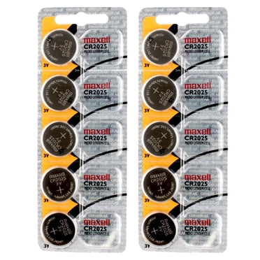 10 x Piles Maxell CR2025, Pile au Lithium 2025