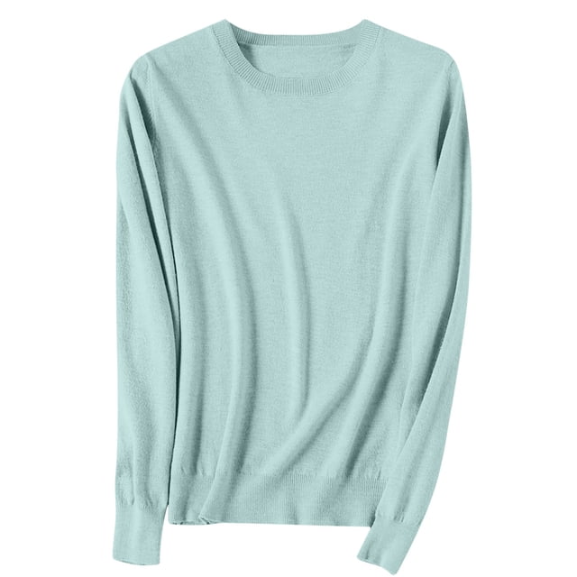 Timegard Womens Sweaters Crewneck Comfy Knit Pullover Fall Winter Casual Solid Color Long Sleeve Tops