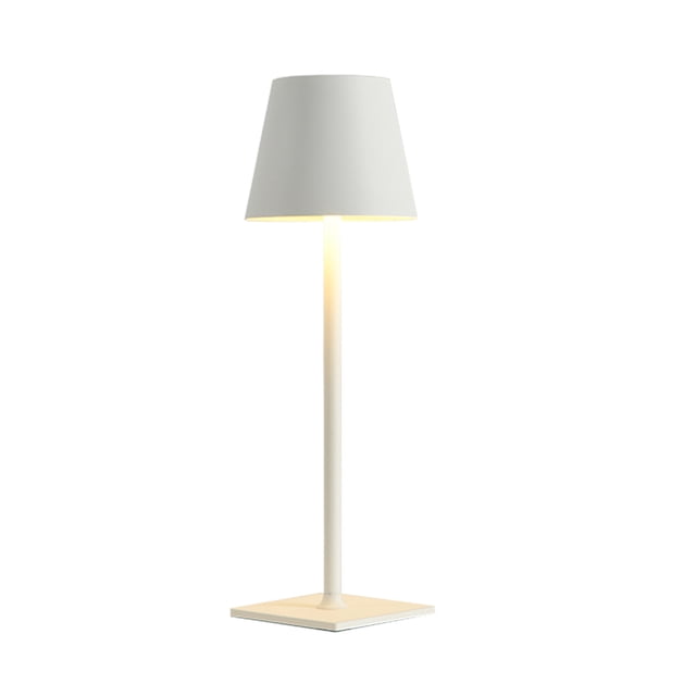 Labymos Simple Desk Lamp Decorative Desk Lamp Rechargeable Desk Lamp Metal Texture Ambient Lamp White