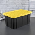 thumbnail image 3 of Sterilite 64L Industrial Tote, Black/Yellow, 6 Pk, 3 of 7