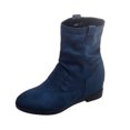 thumbnail image 2 of LSLJS Bottes à Talons Hauts Jusqu'au Genou pour Femmes, Bottes Chaudes Unies pour Femmes à Bout Rond Bottillons à Talon Compensé Haut Chaussures, Bottes Jusqu'au Genou pour Femmes, 2 of 9