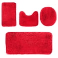 thumbnail image 2 of Solid Color Bath Mats 4 Set Bathroom Rugs For 4 Pcs Toilet Mats Universal Soft Comfortable Water Absorption Non-Slip Thick Machine Washable Easier To Dry Dark, 2 of 8