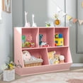 thumbnail image 2 of Costway 5-Cubby Kids Toy Storage Organizer Wooden Bookshelf Display Cabinet Pink, 2 of 10
