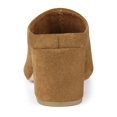 thumbnail image 2 of BLISSFUL STEP Women's Slides Block High Heels Slip on Pointed Toe Slide Mules Brown 7, 2 of 8