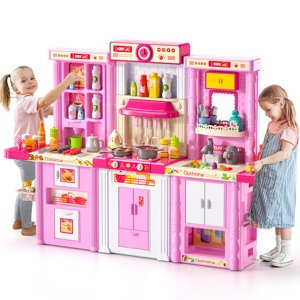 IHaHa Jeux de cuisine pour les enfants Filles, jouets Kitchen Sets Pretend Jeux de nourriture pour les filles Enfants Âge 3-6, avec Spray son léger