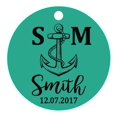 thumbnail image 1 of 100 Pcs Initiale Personnalisée avec Ancre Cadeau de Faveur de Mariage Papier Tags Fait sur Mesure Rond Hang Tags, 1 of 1
