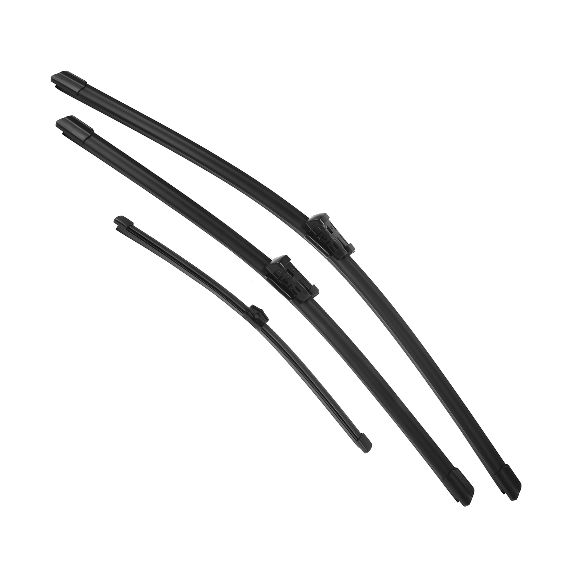 Unique Bargains 3 Pcs 24' 20' 12' Front Rear Windshield Wiper Blade Set Fit for Audi Q5 with Top-Lock Black