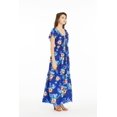 thumbnail image 2 of Women's Hawaiian Maxi Ruffle Sleeve Dress in Hibiscus Blue, 2 of 5
