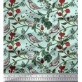 thumbnail image 1 of Soimoi Rayon Crepe Fabric Bird & Leaf Bird Print Fabric by the Yard 46 Inch Wide, 1 of 3