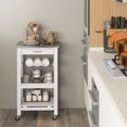 thumbnail image 4 of Costway Chariot Compact pour Îlot de Cuisine, Chariot de Service Roulant avec Panier Supérieur en Acier Inoxydable, 4 of 10