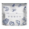 thumbnail image 2 of 10PCs Aluminum Foil Freezer Bags Reusable Storage And Preservation Slider Bags With Label Seafood Pattern Design Sealed Bag For Vegetable Meat, 2 of 8