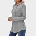 thumbnail image 4 of Chandails à Capuchon pour Femmes, Chandails Molletonnés Surdimensionnés, Chemises à Manches Longues, Chandails, Pulls d'Automne, Hauts, Gris, TG, 4 of 6