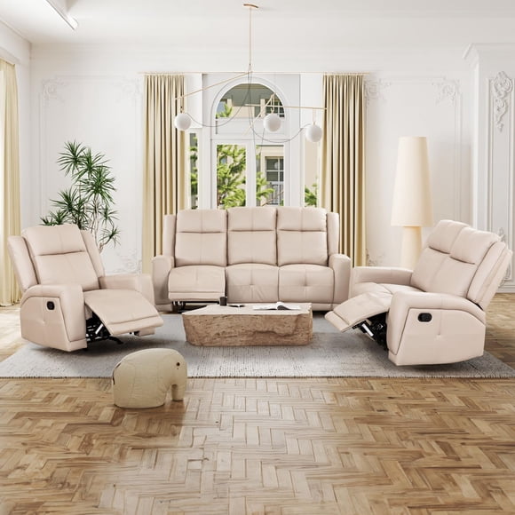 Mattheo 37 in. Upholstered Rocker Recliner with Padded Armrests