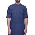 thumbnail image 2 of Atasi Kurta Asymétrique Chemise Décontractée Boutonnée Coton Kurta Décontractée Homme, 2 of 5