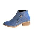 thumbnail image 2 of Amzcrzy Bottes à la Cheville pour Femmes Vintage Bottes à Enfiler pour Femmes Bout Pointu Talon Épais Rond Chaussures Courtes Bottines pour Femmes Bottes pour Femmes Bottines pour Femmes Bottes pour Femmes Bottes pour Femmes Mode pour Femmes, 2 of 7
