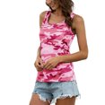 thumbnail image 3 of MAWCLOS Débardeurs pour Femmes Camouflage Gilet Sans Manches T-Shirts Basiques Tenue Quotidienne Blouse à Col Rond Rose TTG, 3 of 6