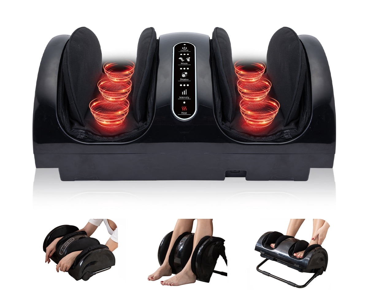Snailax Foot Massager Machine with Heat, Kneading Rolling Foot Calf Massager, Shiatsu Leg Massager, Fathers Day Gifts