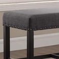 thumbnail image 4 of Roundhill Furniture Biony Fabric Counter Height Dining Bench With Nailhead Trim, Grey, 4 of 4