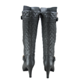 thumbnail image 5 of Bottes à Talons Hauts à Fermeture Éclair à Bout Rond Décontractées pour Femmes Dames (Gris, 6.5), 5 of 5