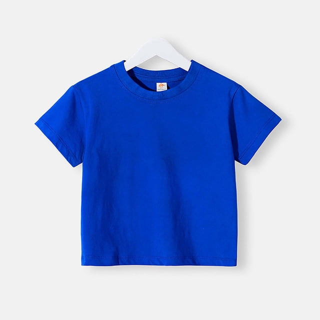 Rbaofujie T-Shirt à Manches Courtes pour Enfants T-Shirt Doux Col Rond en Coton pour Garçons et Filles