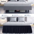 thumbnail image 3 of PiccoCasa Polyester Brushed Bed Skirt with Elastic Dust Ruffles 16" Drop, Full Navy Blue, 3 of 8