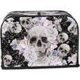 thumbnail image 2 of Toaster Cover 4 Slice Skull Dustproof Bread Maker Cover Fingerprint Bakeware Protection Wide Slot Toaster Bag Reusable Kitchen Small Appliance Cover TC278, 2 of 5