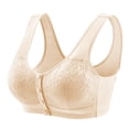 thumbnail image 2 of Lolmot Bras for Women, Womans Solid Color Lace Front Buckle Elastic Style Large Size Bra Without Steel Rim, 2 of 3