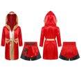 thumbnail image 1 of Fldy Ensemble d'Uniforme de Boxe pour Garçons 2 Pcs Peignoir de Boxe et Shorts MMA Costume de Boxeur Tenue d'Halloween Rouge Noir 10, 1 of 4